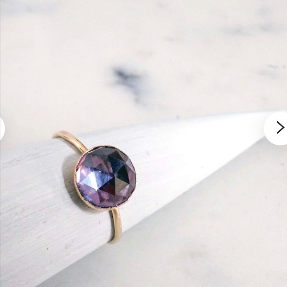 Gold Alexandrite gem stacking ring